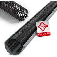 INEFA Dachrinne, Laubschutzgitter Dachrinnen Laubschutz Schwarz, PVC 100-125mm, 2m, 1-St., Laubfang Dachrinennschutz, Dachrinnenabdeckung, Made in Germany