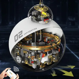 TUOMU T1118 STEM Science Fiction Programmable Reconnaissance Robot Transparent Exploration Sphere Toy