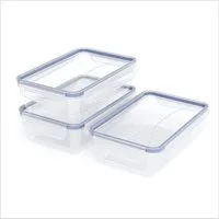 ROTHO Frischhaltedose CLICK LOCK Frischhaltedosen Set 3x1,5 l luftdicht mit Clipverschluss, Kunststoff, (Vorratsbehälterset, 3er-Set), Luftdichtes Frischhaltedosen Set für sichere Lebensmittelaufbewahrung