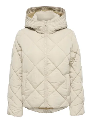 JDY - JDYVIOLET SHORT HOOD PUFFER OTW YFM Silver Lining - Gr. - M