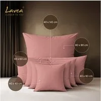 Lavea Kissenbezug 2er Set 100% Baumwolle flauschig, Jasmin, Kissenhülle, Kissenbezüge, (2 Stück), pflegeleicht, langlebige Qualität, mit Reißverschluss