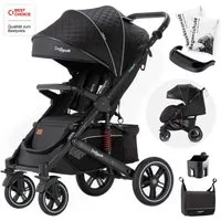 Daliya® Kinder-Buggy RAPIDY Buggy Kinderwagen, XXL Set, kompakt, Kinderbuggy, Sportwagen, (XXL 10-tlg. Komplettset, 10-tlg), Liegeposition, Fußsack, Spieltisch, Wickeltasche, Regenverdeck