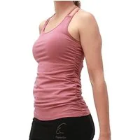 ESPARTO Yogatop Spaghettishirt Suramya in Bio-Baumwolle geraffte Seiten