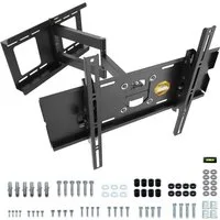 RICOO TV-Wandhalterung TV Wandhalterung Schwenkbar Neigbar bis 95 Kg R03, (bis 65 Zoll, VESA 200x200 bis 500x400, 1-tlg., 95 Kg Belastbarkeit, von 76-165cm (30"-65) Bildschirm-Diagonale, bis 180° schwenkbar bis 30° neigbar 117mm - 553mm ausziehbar)