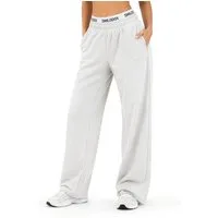 Smilodox Jogginghose Sirel, Trainingshose Damen Oversized Fit Wide-Leg mit Kordelzug Elastischer Bund, Weites Bein, Dezentes Logo, Sport & Freizeit