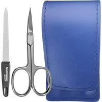 EloModa Nagelschere Solingen* Maniküre-Set mit Nagelschere & Feile – Echtleder-Etui Made, (2-tlg), gebogener Schnittfläche