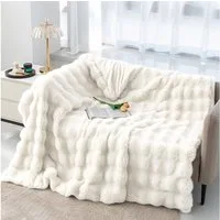 Wohndecke Bubble Decke Kuscheldecke Flauschig Warme Sofadecke Couchdecke, CALIYO, Für Den Winter, Kunstfelldecke,Weiche Wohn- & Kuscheldecken