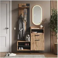 Vicco Garderoben-Set Amber, Eiche Wotan, 100 x 100 cm 3 Teile, (3-St)