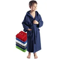 Arus Kinderbademantel für Jungen und Mädchen, mit Kapuze, in vielen Farben erhältlich, 100% Baumwolle, Kapuze, Gürtel, mit zwei Taschen, farbenfroh