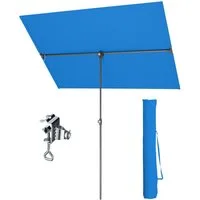 PHI VILLA Sonnenschirm, LxB: 180x130 cm, 360°Drehbar Sonnenschirm mit Hülle & klemme, Aluminium Balkonschirm Höhenverstellbar Windfest Stabil zum Mitnehmen