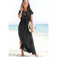 LASCANA Strandkleid aus leicht transparenter Webware mit hohen Schlitzen Maxikleid, Sommerkleid, Leichtes Strandkleid, Beach Cover-up