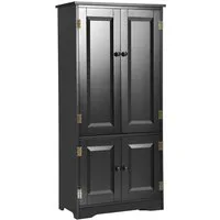 COSTWAY Mehrzweckschrank mit Türen & verstellbarem Regal,Vorratsschrank Holz
