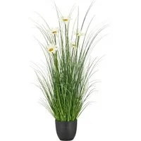 Kunstgras Gras mit Margeriten, Creativ green, Höhe 91 cm, mit naturgetreuen Halmen