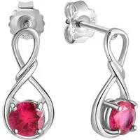 Firetti Paar Ohrstecker Schmuck Geschenk Silber 925 Ohrschmuck Edelstein Rubin, mit Rubin (synth)