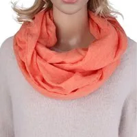 MIRROSI Loop Damen Schal Unifarbe mit Lochmuster Weich aus 100% Baumwolle, (ca. 160x44cm Zweimal um den Hals wickelbar), Schlauchschal
