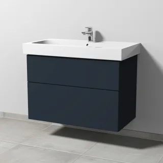 Sanipa 3way Waschtischunterbau zu Geberit iCon Waschtisch mit 2 Auszügen, Marine-Matt SP6521R