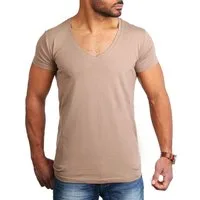 Young & Rich T-Shirt Herren Uni Basic extra tiefer Ausschnitt Unterziehshirt 1315 V-Ausschnitt unifarben kurzarm slim fit