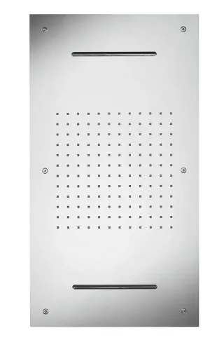 Herzbach LED-Deckeneinbaubrause 700mm x 380mm , Regen/Doppelschwall poliert , 11.600390.3.01 11.600390.3.01