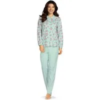 comtessa Schlafanzug Lovely Dreams (Set, 2 tlg., 2-teilig) Damen Pyjama lang Baumwolle Langarm Interlock geknöpft große Größen