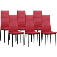 Albatros International Esszimmerstuhl Esszimmer Stühle 4 er Set MILANO, Stuhl Stühle Esszimmerstühle, Küche (6er Set, Rot, Kunstleder Bezug), Küchenstuhl Küchenstühle Essstühle für den Esstisch Ess Stühle