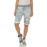 CLEO STYLE Sweatbermudas Sweat Bermuda 9 Hellblau