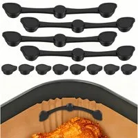BlingBin Backpapier 12 Stück Magnete für Airfryer Backpapier, Magnetische Silikonschnallen, Magnete HeißLuftfritteuse für Verhindert Verrutschen & Verbrennen