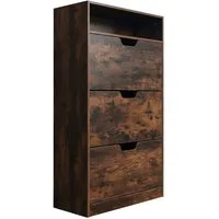 relaxdays Schuhkipper Schuhschrank Kipper mit offenem Fach, Industrial, 80 cm