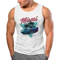 Neverless Tanktop Herren Tank-Top Bedruckt Miami Beach Surfing Motiv USA Retro mit Print