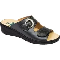 Franken-Schuhe Art. 3040-F3 Farbe: anthrazit Damen Pantolette (echt Leder, Weite H, lose Einlage)
