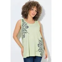 Ulla Popken Longtop Top Mandalas A-Linie Rundhals ärmellos