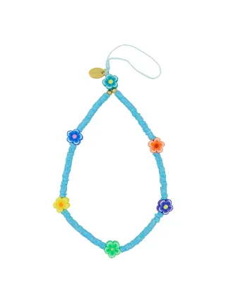 Fashionbox Armband mit Vinylplättchen blau 5 Blütenelemente