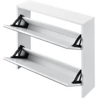 en.casa Schuhschrank »Vogar« mit 2 verspiegelten Türen 67x63x17 cm Weiß