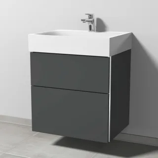 Sanipa 3way Waschtischunterbau zu Kaldewei Silenio Waschtisch mit 2 Auszügen, Anthrazit-Matt BR45522
