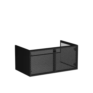 VitrA Liquid Waschtischunterschrank mit 2 Mesh-Metalltüren Wandmontage 100 cm Schwarz,66740 66740