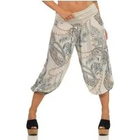 malito more than fashion Haremshose malito Damen kurze Aladinhose mit Print, Haremshose zum Tanzen, kurze Pluderhose mit Allover Print