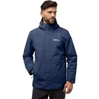 Jack Wolfskin 3-in-1-Funktionsjacke ALTENBERG 3IN1 mit gefütterter Kapuze, wasserabweisend, windabweisend, atmungsaktiv
