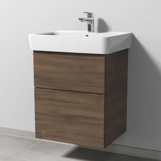 Sanipa 3way Waschtischunterbau zu Geberit Renova Plan Waschtisch mit 2 Auszügen, Eiche-Arizona SM87480