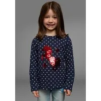 KIDSWORLD Langarmshirt für kleine Mädchen Langarm, Basic-Passform, bedruckt, Rundhalsausschnitt