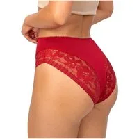 Donna Taillenslip 235 (2-St) Damen 2er Pack Taillen Slips Unterhosen florale Spitze Viskose