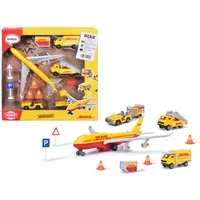 Dickie Toys Spielzeug-Flugzeug DHL Airport Spielset, (Set)