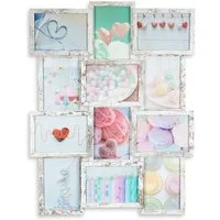Levandeo® Bilderrahmen Collage, levandeo Bilderrahmen Collage 51x68cm 12 Fotos 13x18 Shabby Chic MDF