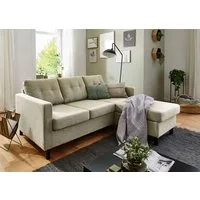 ATLANTIC home collection Ecksofa Tea L-Form, Ecksofa, frei im Raum stellbar und Recamiere beidseitig montierbar