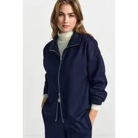 RICHROYAL Sweatjacke Tunnelzug-Saum, Stehkragen, regular fit