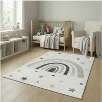 Jimri Kinderteppich DOT´S Teppiche für Kinderzimmer, Kinderzimmerteppich, Teppich, Läufer, Regenbogen