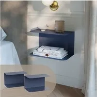 en.casa Wandregal, 2-tlg., 2er Set »Notodden« Stahl 40 x 23 x 23 cm Dunkelblau