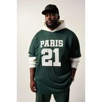 STHUGE T-Shirt T-Shirt Halbarm oversized Mesh Football-Print