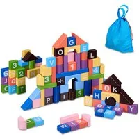 relaxdays Bunte Bausteine im Set Spielbausteine, (109 St), A