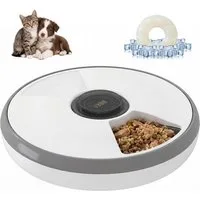 Luckice Futterspender Automatischer Futterautomat, kabellos mit Timer, bis 6 Mahlzeiten, LED-Display, Kühlakku, für Katzen & Hunde