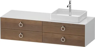 Duravit White Tulip Konsolenwaschtischunterbau wandhängend Amerikanischer Nussbaum & Weiß Matt & Hoc WT4995R77850000