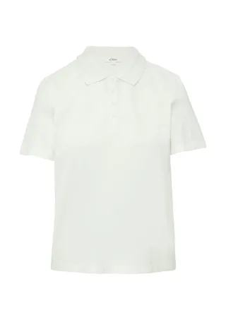 s.Oliver Red Label - Piqué-Poloshirt aus Baumwollmix weiß - Gr. - 46